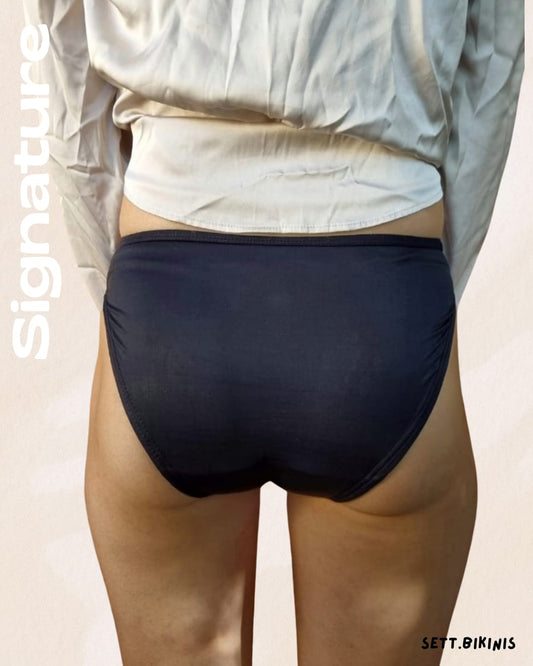 Signature Black Mid-Waist Period Swimwear Bottom