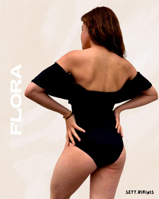 FLORA ruffled off-the-shoulder period-proof swimsuit
