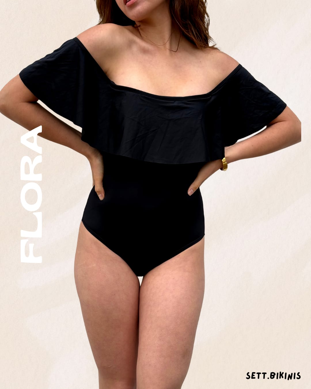FLORA ruffled off-the-shoulder period-proof swimsuit