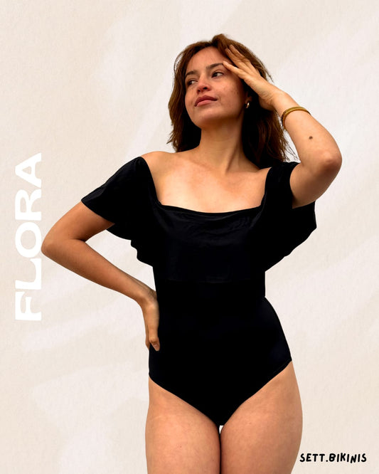 FLORA ruffled off-the-shoulder period-proof swimsuit